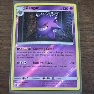 Pokemon Gengar #38 Sun & Moon Crimson Invasion Reverse Holo Rare Card 38/111